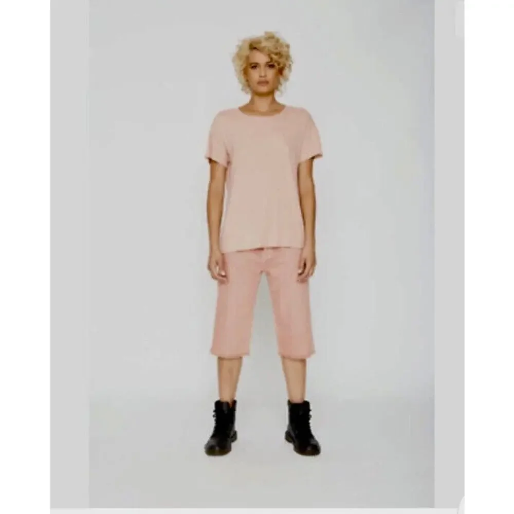 Free people x Sandrine Pink Cut Off Bermuda shorts Grunge Sz27 oversized Ret$138